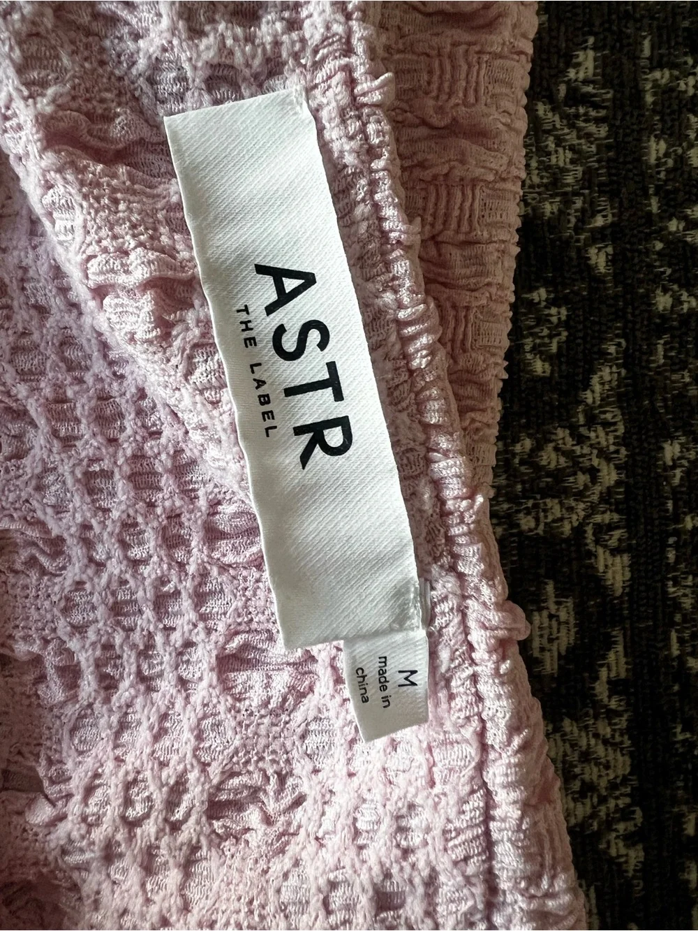 ASTR Strapless Blush Pink Textured top and skirt matching set